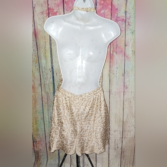Vintage Y2K Victoria's Secret Silk Halter Romper Cheetah Print Size Small - Picture 4 of 5